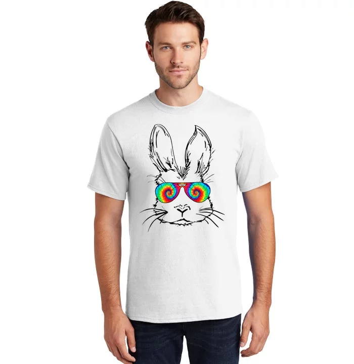 Bunny With Glasses Bubble Gum tie dye Easter Day Tall T-Shirt