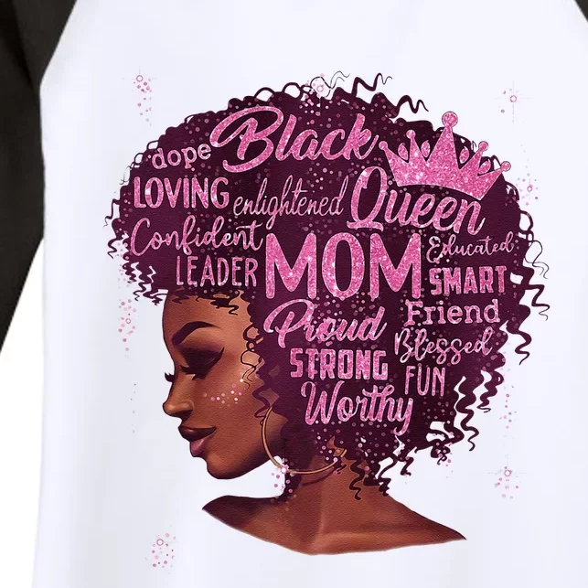 Black Women Happy Mothers Day Mom African American Gifts Women's Tri-Blend 3/4-Sleeve Raglan Shirt