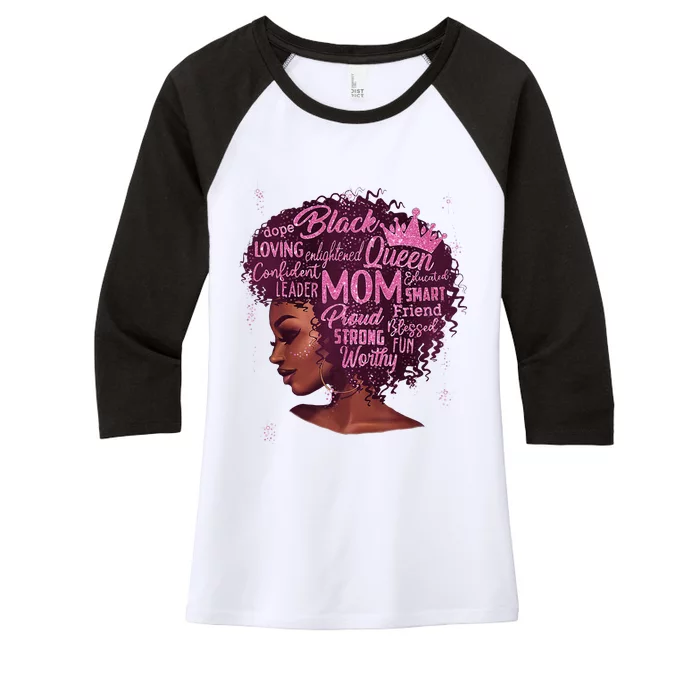 Black Women Happy Mothers Day Mom African American Gifts Women's Tri-Blend 3/4-Sleeve Raglan Shirt