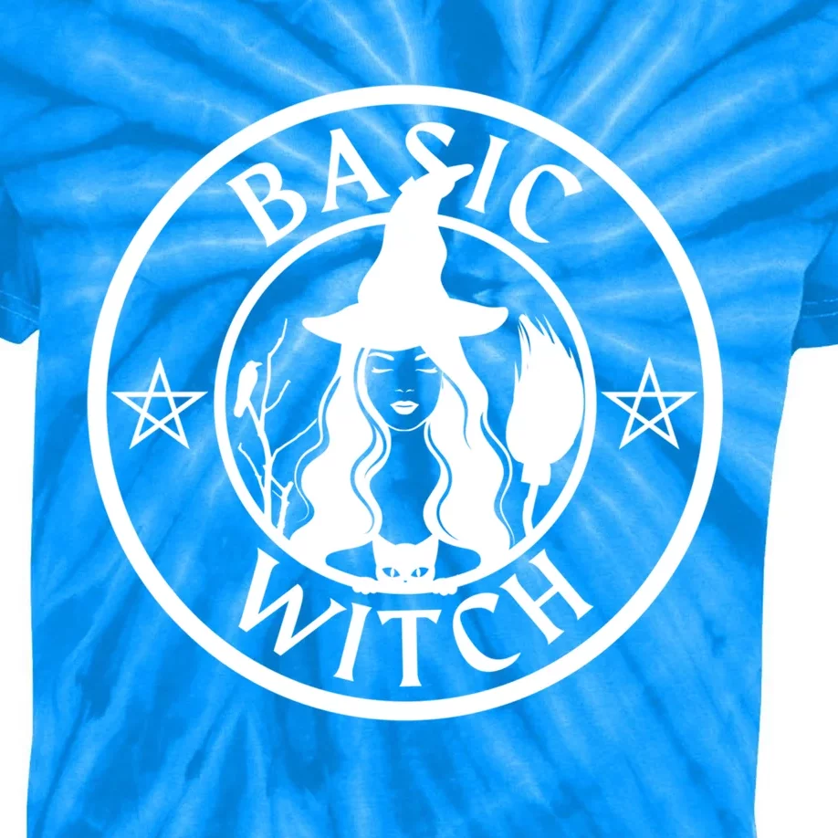 Basic Witch Halloween Witch Costume Fall Gift Kids Tie-Dye T-Shirt