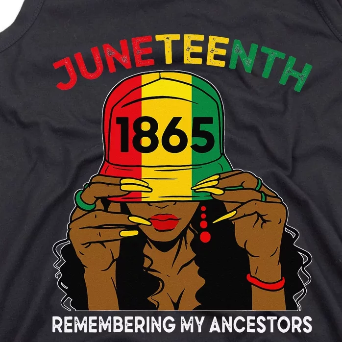 Black Woman Hat 1865 Remebering My Ancestors Juneteenth Tank Top