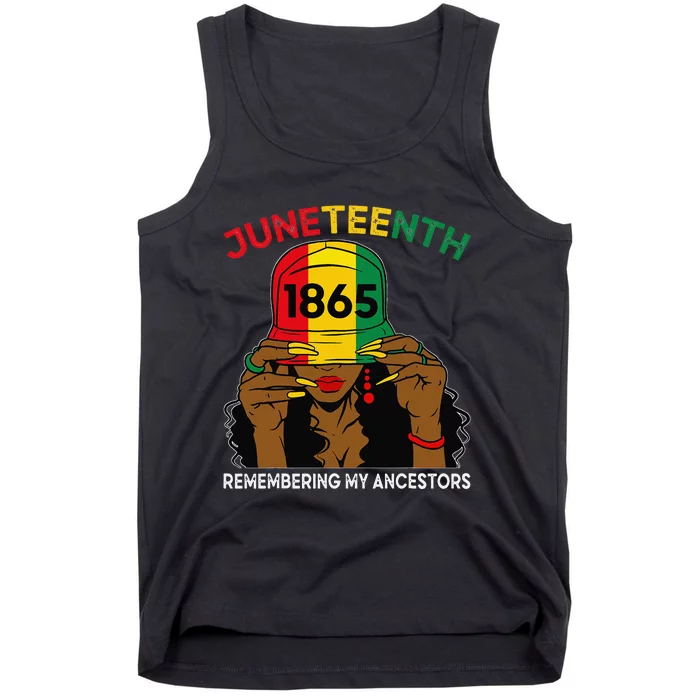 Black Woman Hat 1865 Remebering My Ancestors Juneteenth Tank Top