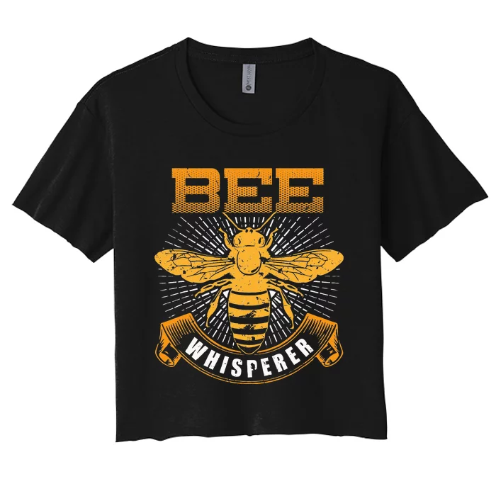 Bee Whisperer Honey Farmer Beekeeper Beekeeping Women's Crop Top Tee