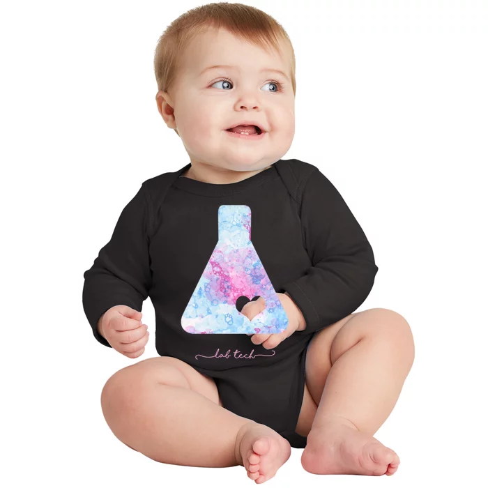 Beaker With Heart Gift Medical Lab Tech Love Lab Week Gift Baby Long Sleeve Bodysuit