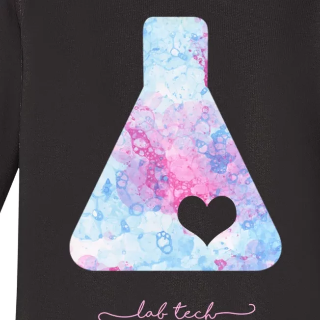 Beaker With Heart Gift Medical Lab Tech Love Lab Week Gift Baby Long Sleeve Bodysuit