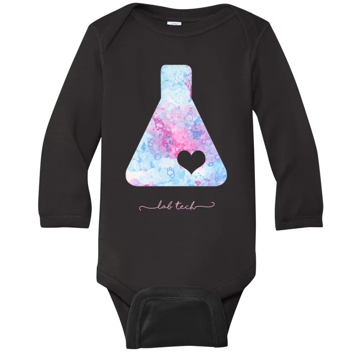 Beaker With Heart Gift Medical Lab Tech Love Lab Week Gift Baby Long Sleeve Bodysuit