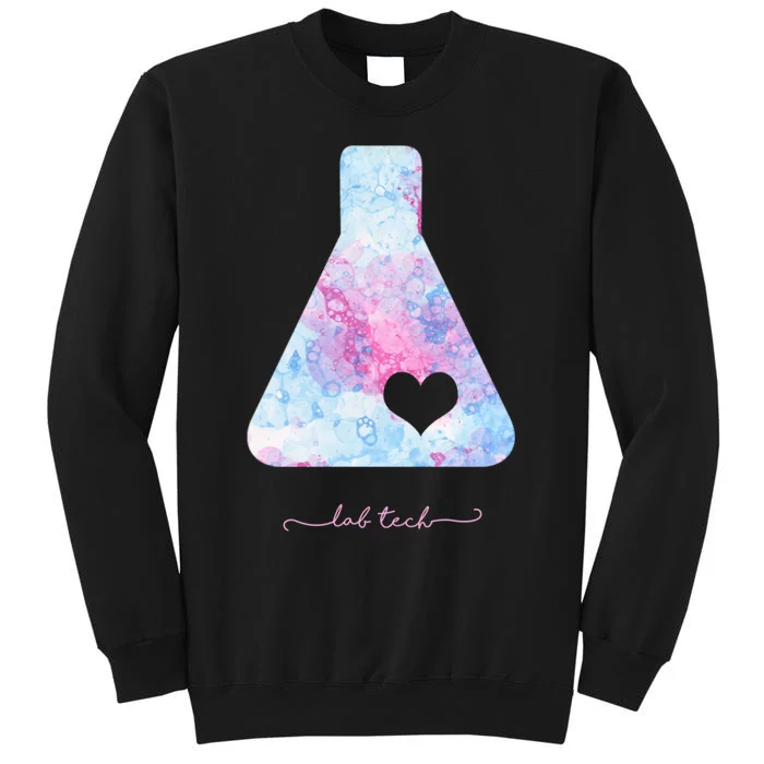 Beaker With Heart Gift Medical Lab Tech Love Lab Week Gift Tall Sweatshirt