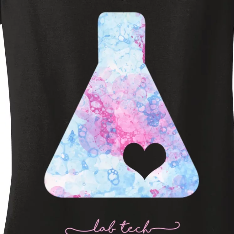 Beaker With Heart Gift Medical Lab Tech Love Lab Week Gift Women's V-Neck T-Shirt