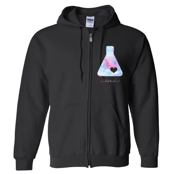 Beaker With Heart Gift Medical Lab Tech Love Lab Week Gift Full Zip Hoodie