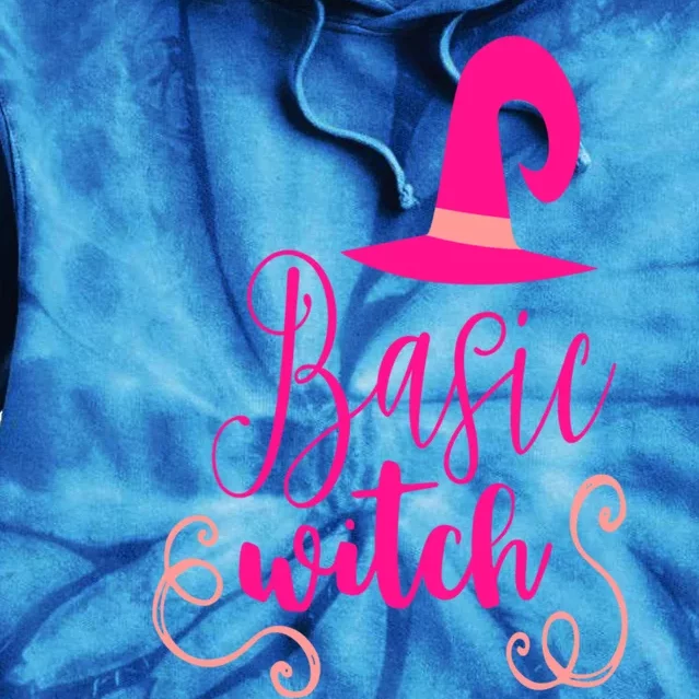 Basic Witch Hat Funny Halloween Teacher Wife Mom Pink Gift Tie Dye Hoodie