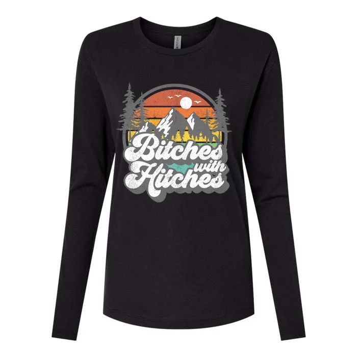 Bitches With Hitches Funny Camping Camper Rv Gift Womens Cotton Relaxed Long Sleeve T-Shirt