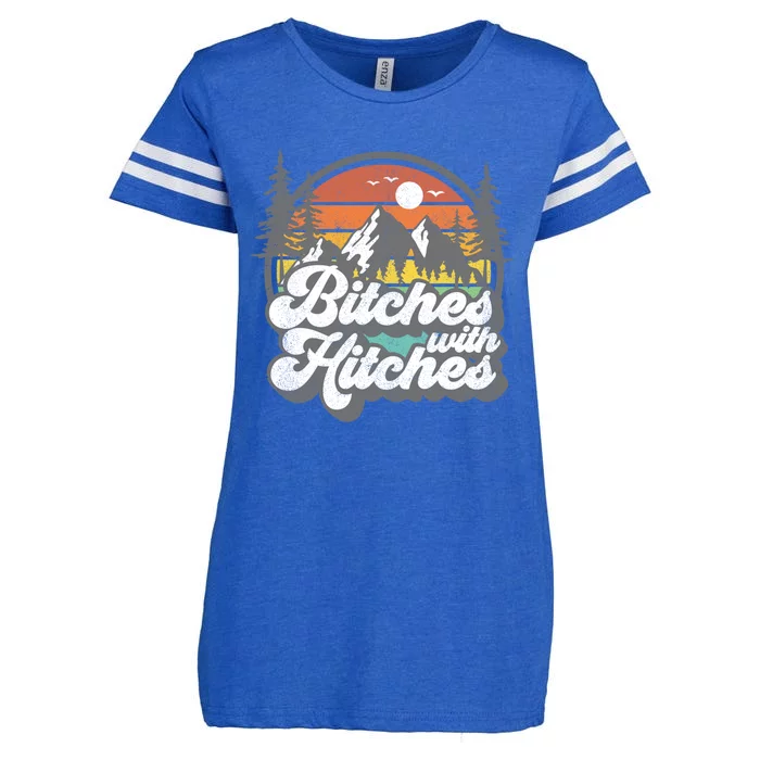 Bitches With Hitches Funny Camping Camper Rv Gift Enza Ladies Jersey Football T-Shirt