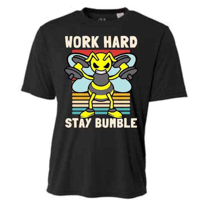 Bee Work Hard Stay Bumble Weightlifting Bees Gym Pun Humble Gift Cooling Performance Crew T-Shirt