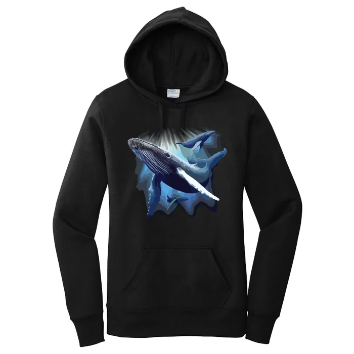 Blue Whale Humpback Marine Sea Animal Ocean Save Whales Women's Pullover Hoodie