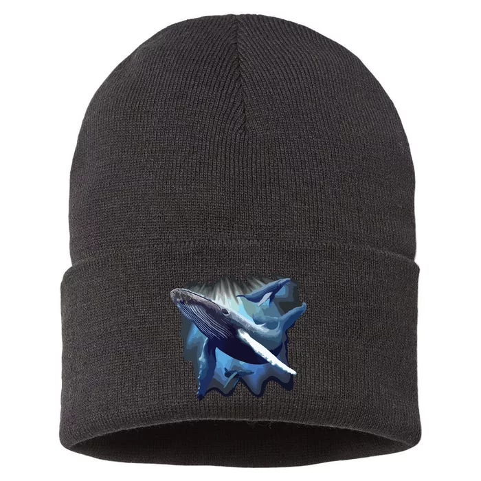 Blue Whale Humpback Marine Sea Animal Ocean Save Whales Sustainable Knit Beanie