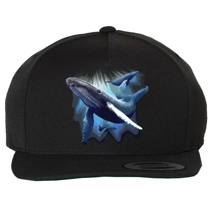 Blue Whale Humpback Marine Sea Animal Ocean Save Whales Wool Snapback Cap