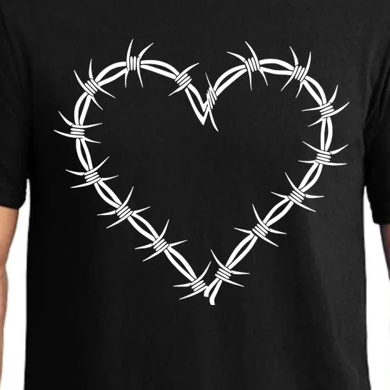 Barbed Wire Heart Grunge Punk Goth Gothic E Girl Aesthetic Pajama Set