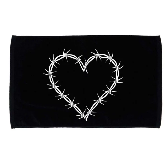 Barbed Wire Heart Grunge Punk Goth Gothic E Girl Aesthetic Microfiber Hand Towel