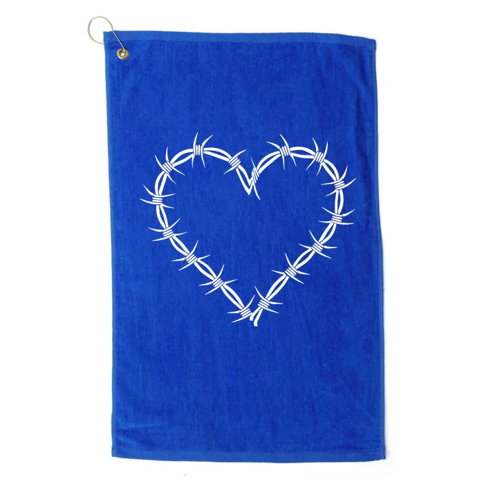 Barbed Wire Heart Grunge Punk Goth Gothic E Girl Aesthetic Platinum Collection Golf Towel