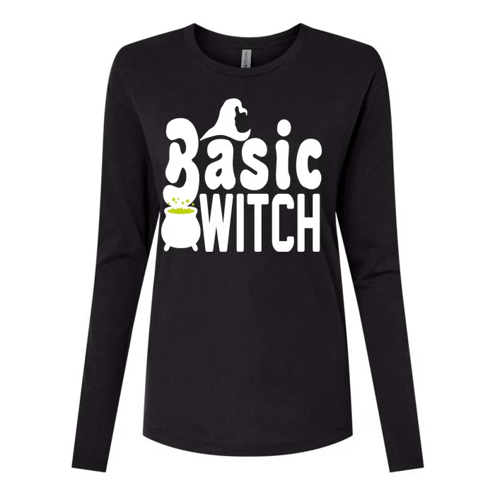 Basic Witch Halloween Funny Womens Cotton Relaxed Long Sleeve T-Shirt