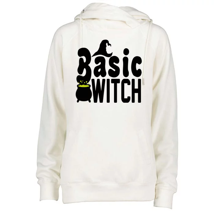 Basic Witch Halloween Funny Womens Funnel Neck Pullover Hood