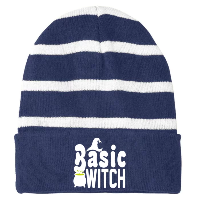 Basic Witch Halloween Funny Striped Beanie with Solid Band