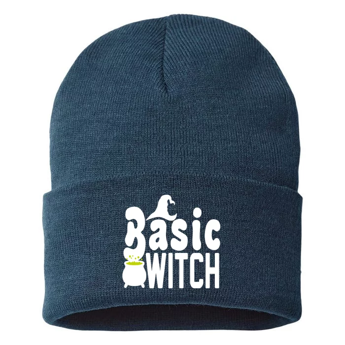 Basic Witch Halloween Funny Sustainable Knit Beanie