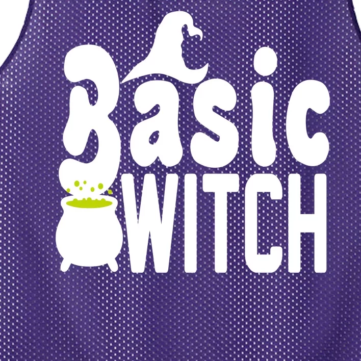 Basic Witch Halloween Funny Mesh Reversible Basketball Jersey Tank