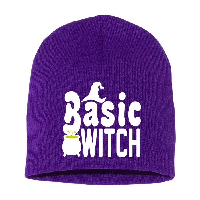 Basic Witch Halloween Funny Short Acrylic Beanie