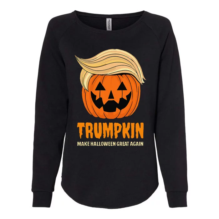 Blonde Wig Halloween Pumpkin Womens California Wash Sweatshirt