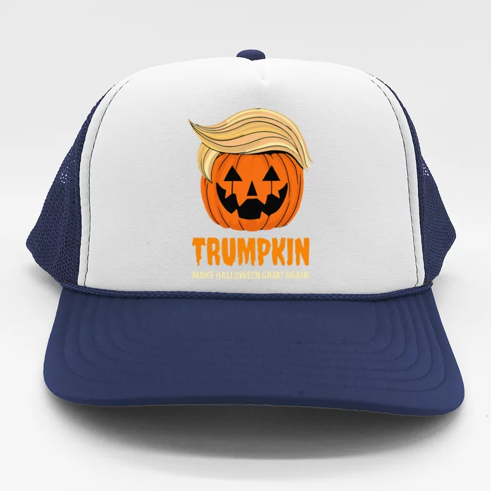 Blonde Wig Halloween Pumpkin Trucker Hat