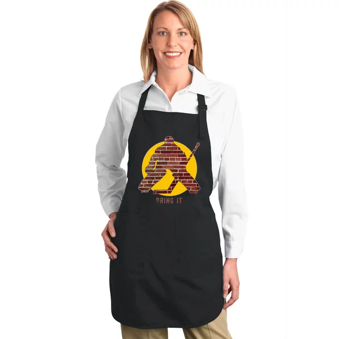 Brick Wall Hockey Goalie Full-Length Apron With Pocket