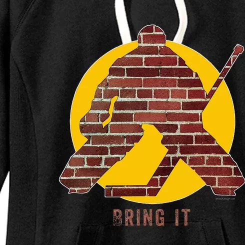 Brick Wall Hockey Goalie Women's Fleece Hoodie