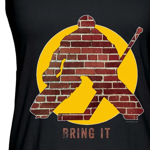 Brick Wall Hockey Goalie Ladies Essential Flowy Tank