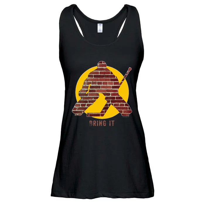 Brick Wall Hockey Goalie Ladies Essential Flowy Tank