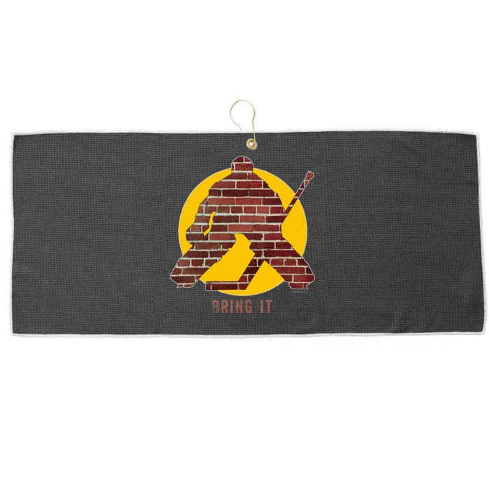 Brick Wall Hockey Goalie Large Microfiber Waffle Golf Towel