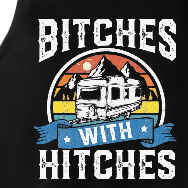 Bitches With Hitches Funny Camper Rv Camping Gift Ladies Tri-Blend Wicking Tank