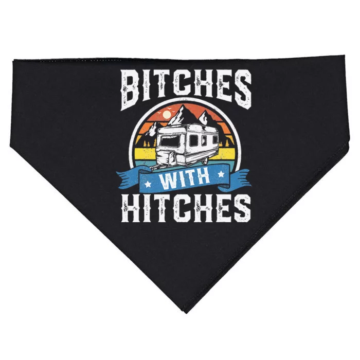 Bitches With Hitches Funny Camper Rv Camping Gift USA-Made Doggie Bandana