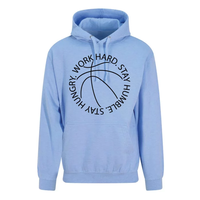 Basketball Work Hard Stay Humble And Hungry Hoops Logo Meaningful Gift Unisex Surf Hoodie