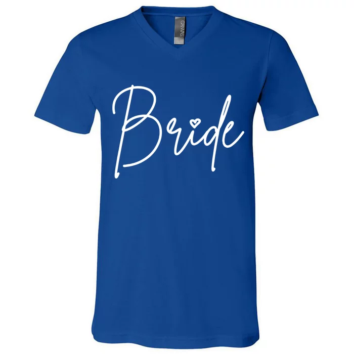 Bride Wedding Honeymoon Bachelorette Party Fiance Funny Gift V-Neck T-Shirt