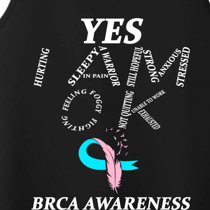 Brca Warrior I'm Fine Breast Cancer Awareness Gift Performance Tank