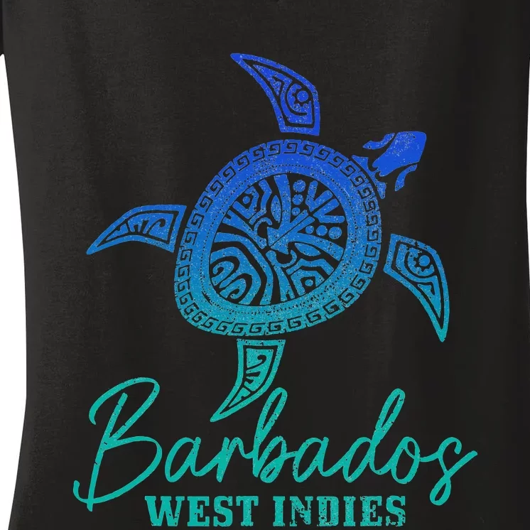 Barbados West Indies Bajan Sea Turtle Scuba Diving Women's V-Neck T-Shirt