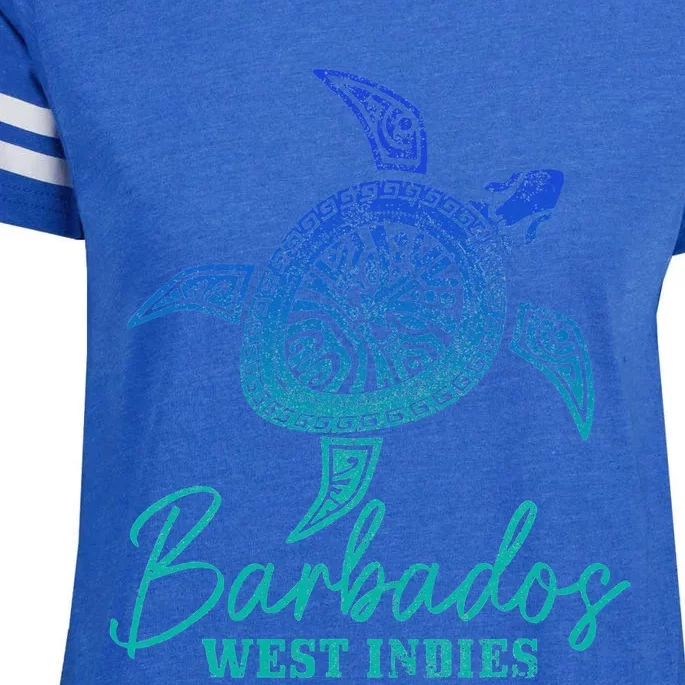 Barbados West Indies Bajan Sea Turtle Scuba Diving Enza Ladies Jersey Football T-Shirt