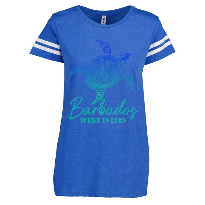 Barbados West Indies Bajan Sea Turtle Scuba Diving Enza Ladies Jersey Football T-Shirt