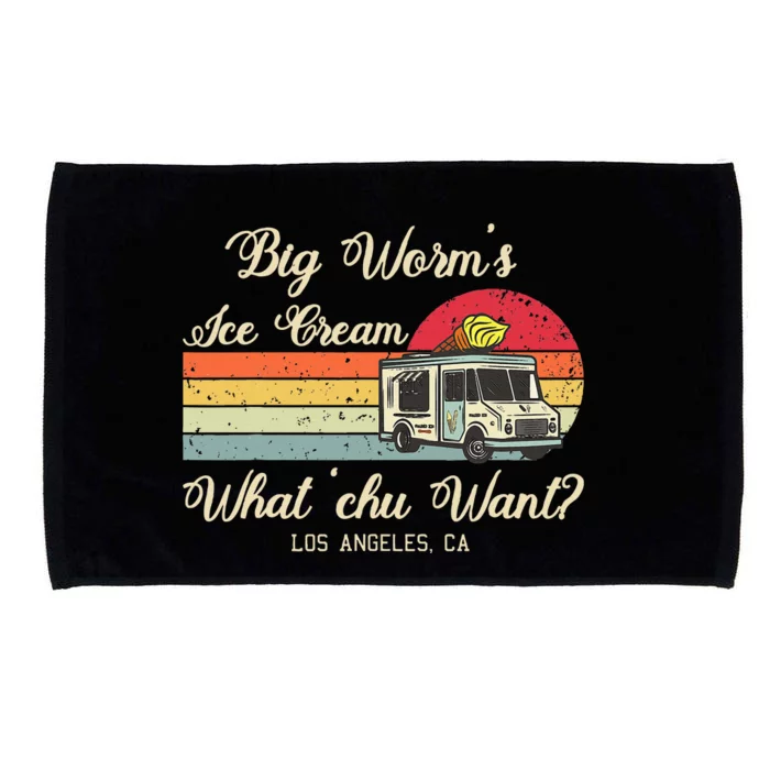 Big Worms Ice Cream Funny Retro Vintage Style Microfiber Hand Towel