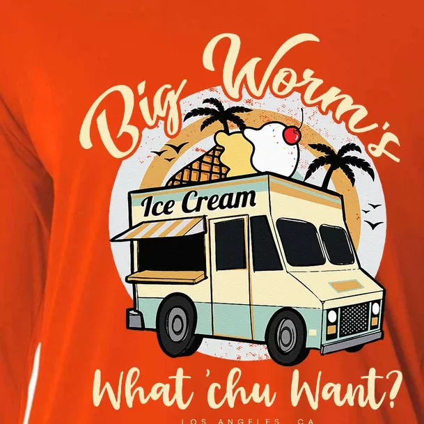 Big Worms Ice Cream Truck What Chu Want Men Summer Vacation Cooling Performance Long Sleeve Crew