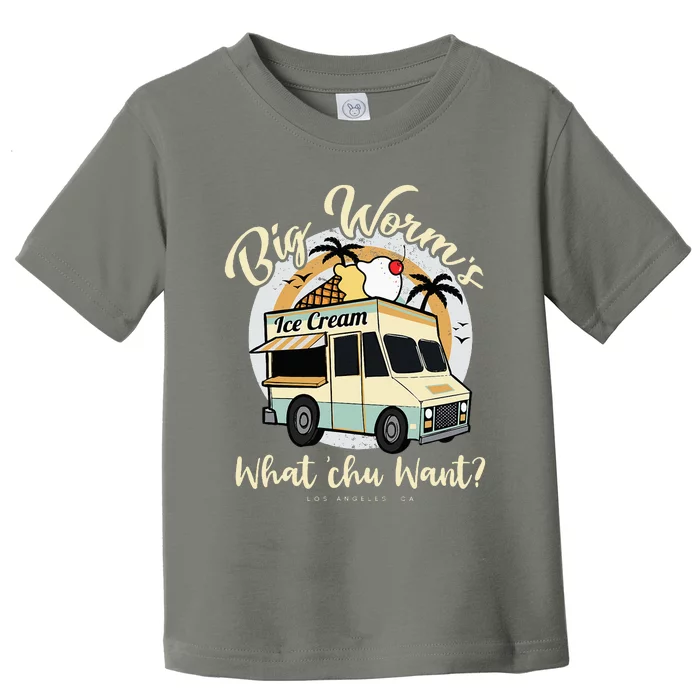 Big Worms Ice Cream Truck What Chu Want Men Summer Vacation Toddler T-Shirt