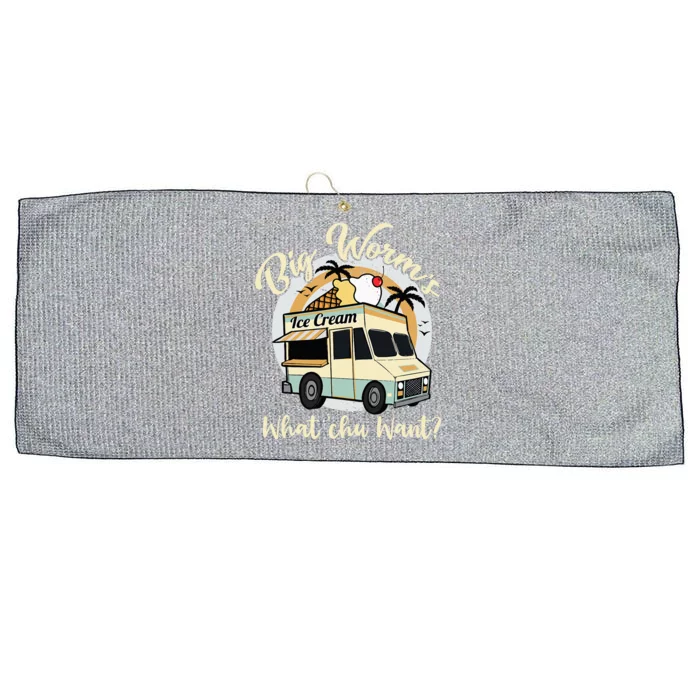 Big Worms Ice Cream Truck What Chu Want Men Summer Vacation Large Microfiber Waffle Golf Towel