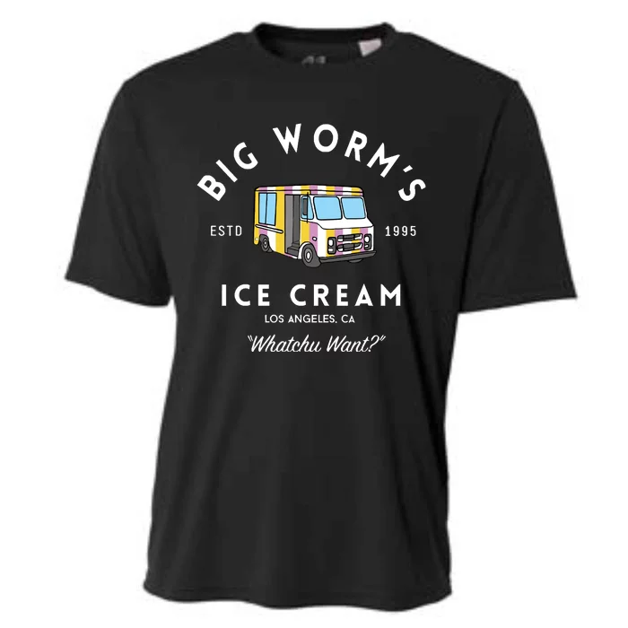 Big Worm&39;s Ice Cream &Quot;Whatchu Want&quot; Los Angeles CA Cooling Performance Crew T-Shirt