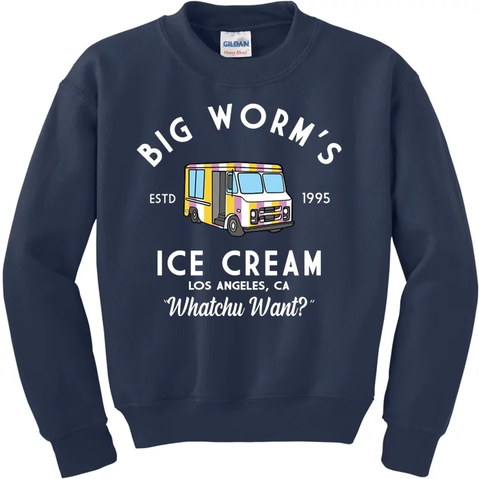 Big Worms Ice Cream Truck Vintage 1995 Kids Sweatshirt